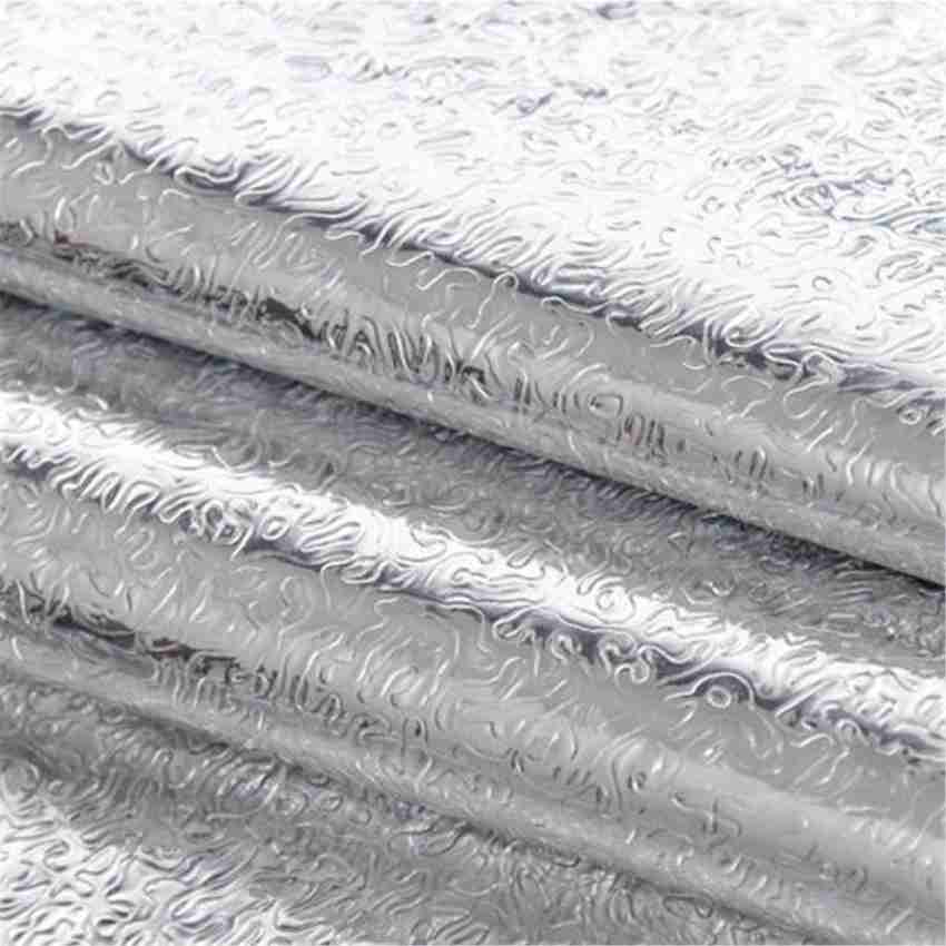 CRE8TIVE 24 x 118 Large Size Silver Wallpaper Stainless Steel Contact  Paper Peel and Stick Countertops Heat Resistant Aluminum Foil Sheet  Waterproof Film for Kitchen Backsplash Cabinets Liners Walls 