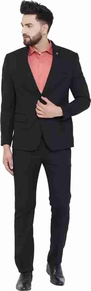 House Of U coat pant in black colour for men Solid Men Suit Buy