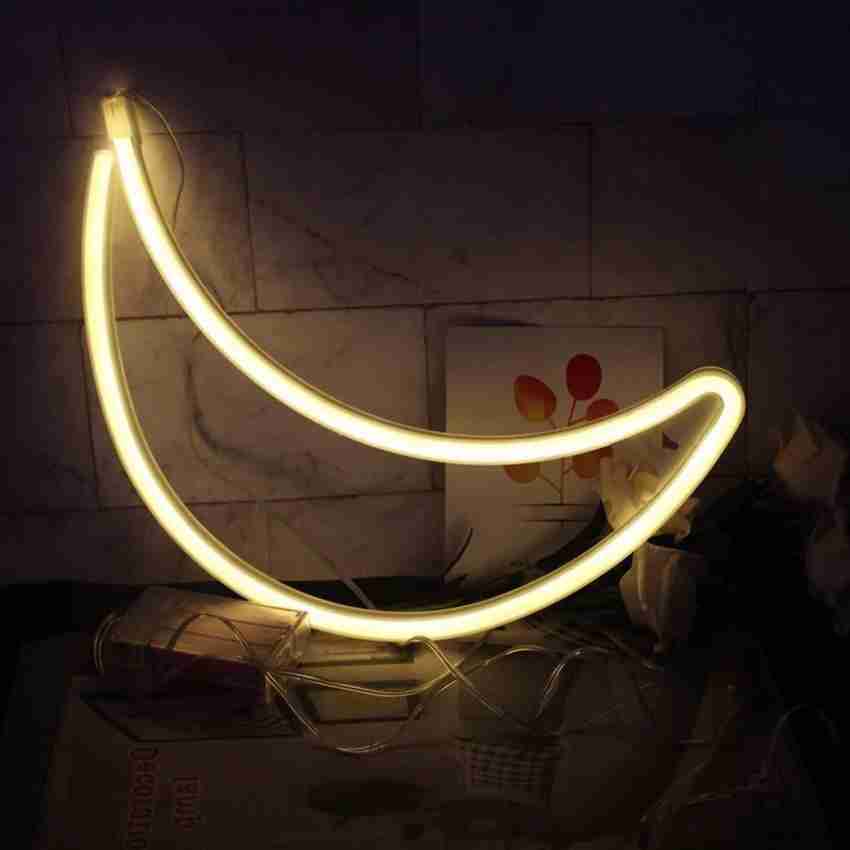 LED Moon Shaped Marquee Signs, Light Up Moon Night Lights Battery Operated  Crescent Moon Lamp for Bedroom, Christmas, Birthday Party Decor-Moon(White)