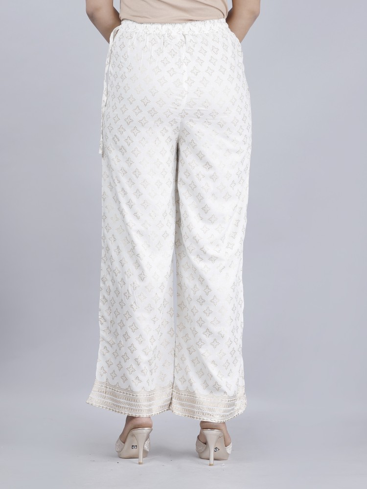 White palazzo pants on sale flipkart