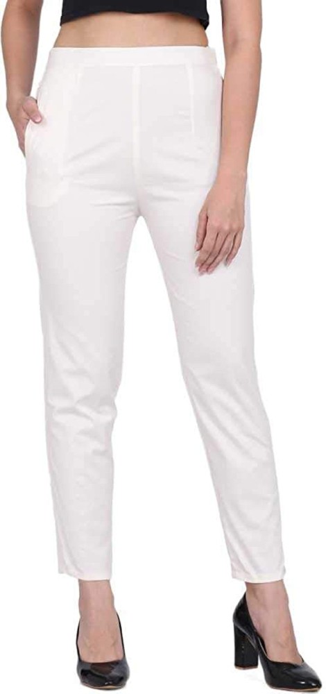 Buy Dollar Missy Women Pack of 2 Straight Fit Solid Cigarette Trousers  Navy and White Online at Best Prices in India  JioMart