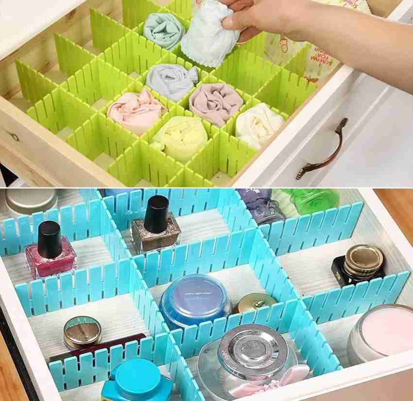 SEASPIRIT Plastic Adjustable Stretchable Interlocking Drawer Divider-Pack  of 6 pieces Organizer for Stationery, Makeup, Socks any Small Items Drawer  Divider Price in India - Buy SEASPIRIT Plastic Adjustable Stretchable  Interlocking Drawer Divider-Pack