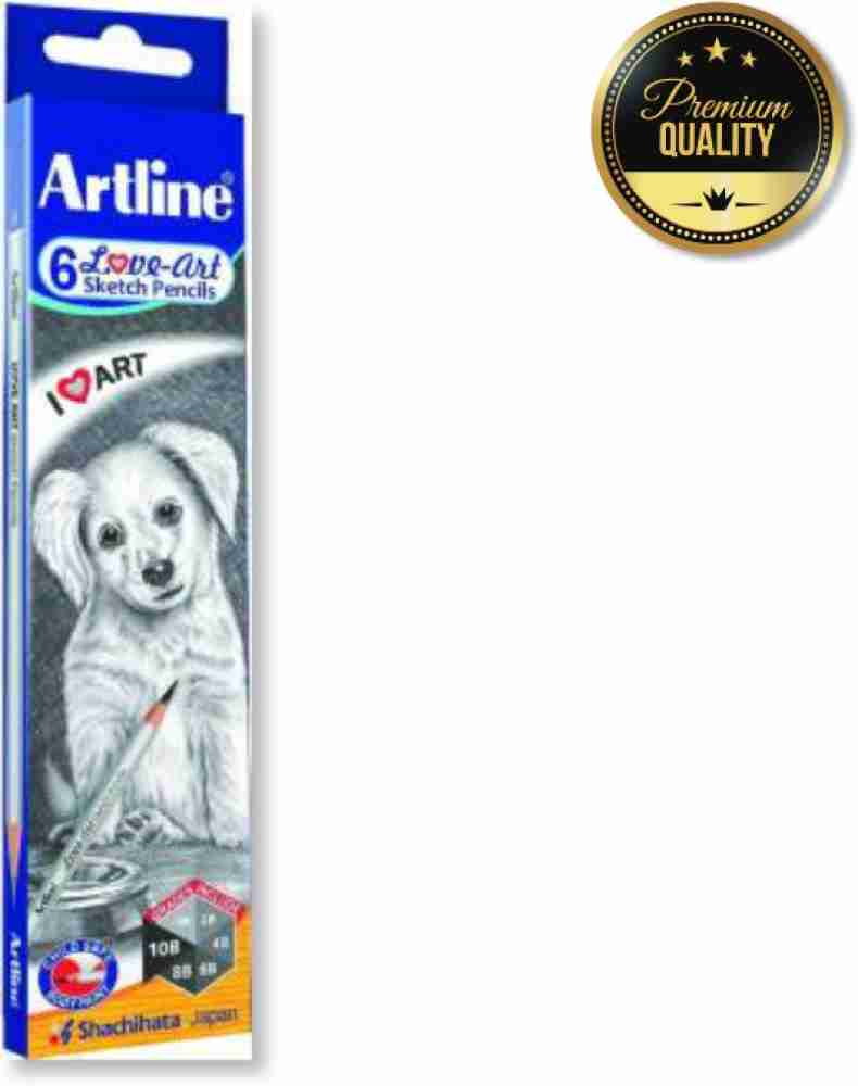 Definite Artline Set of 6 Love-Art Sketch Pencils +