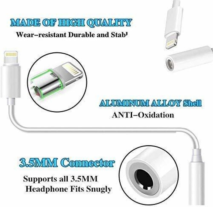 Mutebox White AUX Audio Adapter 3.5mm Jack Earphone Headphones Mic