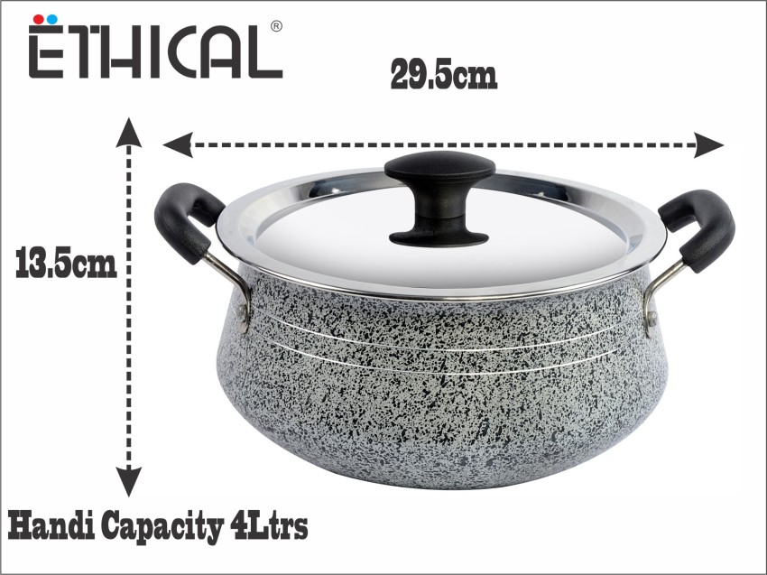 Aluminium Non-Stick Coated 4.5 Litres Stewpan, 24 cm Biryani pot