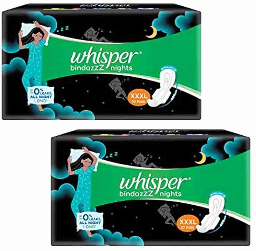 Whisper Bindazzz Nights Koala Soft Sanitary Pads, XXX-Large+ Pack of 8  Napkins