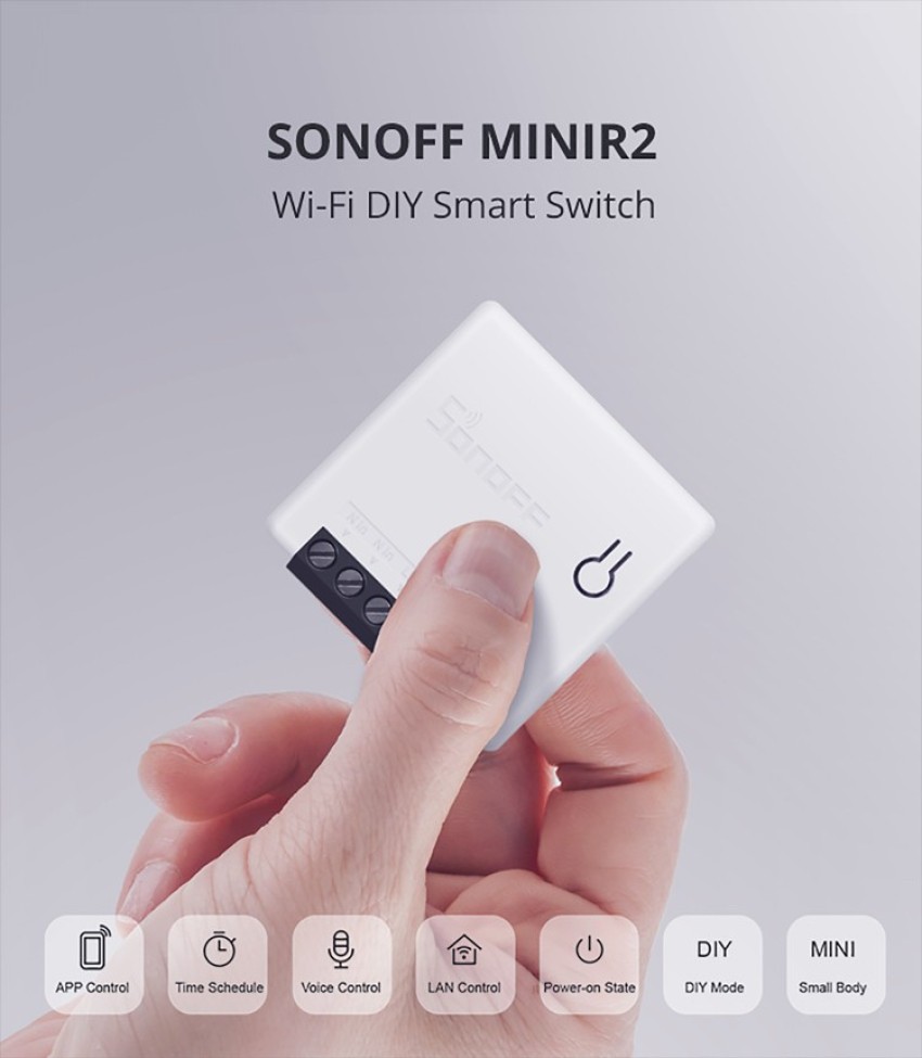 Sonoff Mini R2 - Smart Wifi Switch, 10A 2200W, Alexa, Google