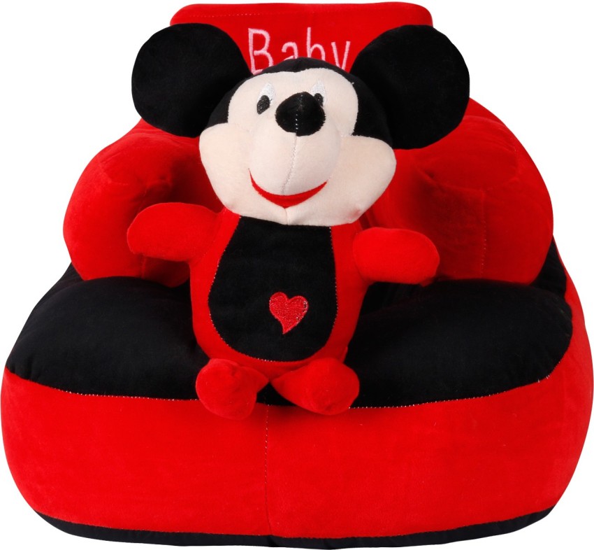 hasya big store Soft Plush Cushion Baby Sofa Seat or Rocking Chair for Kids chair 45 cm Red Black Fabric Sofa Finish Color Red black yellow pink 45 cm Soft Plush Cushion Baby