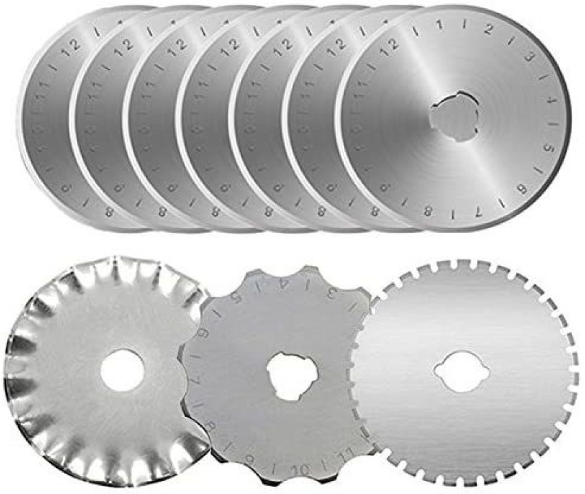KISSWILL Rotary Cutter Blades 45mm, 10 Pack 45mm Rotary Blades Fits for Fiskars Olfa Martelli TrueCut 45mm Cutter Replacement, Sharp and Durable