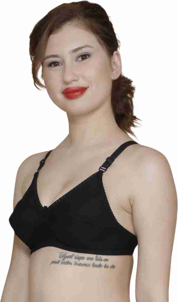 Buy SOIE. Women's Full Coverage Non-Padded -Wired Bra (Black; 32B) at