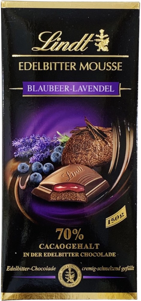 LINDT Blueberry & Lavender 70% Cacao Dark Mousse Chocolate 150 g Bars Price  in India - Buy LINDT Blueberry & Lavender 70% Cacao Dark Mousse Chocolate  150 g Bars online at