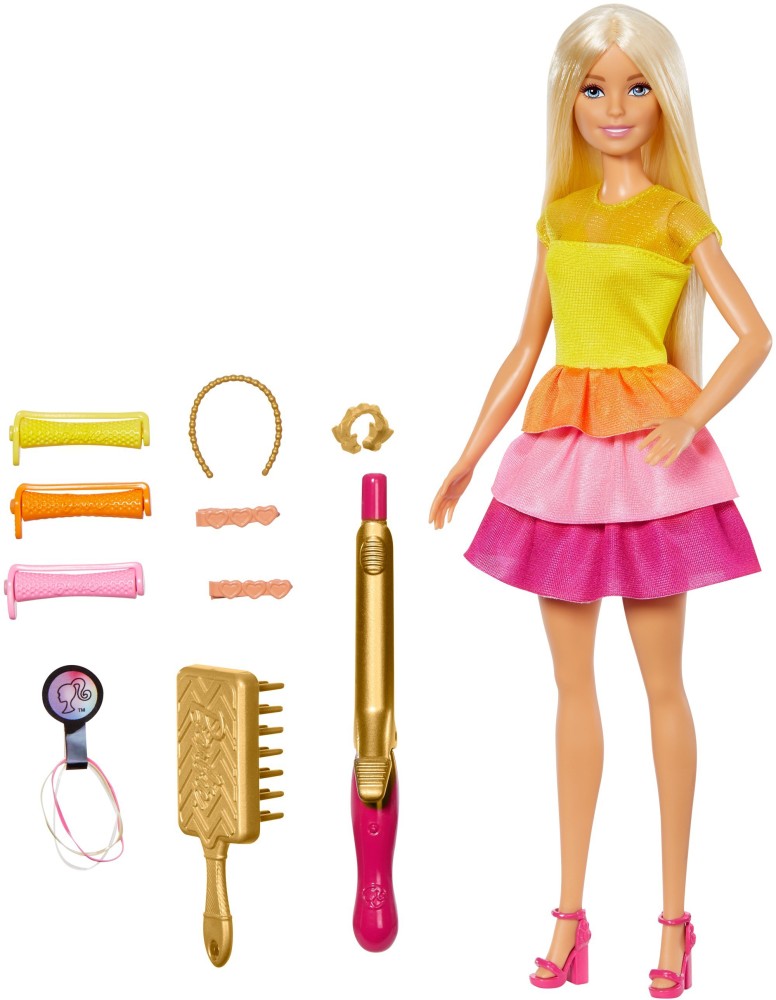 Barbie curly hair styling head new arrivals