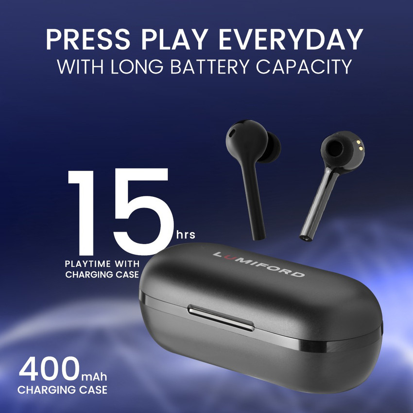 Press play true wireless earbuds with portable charging case deals