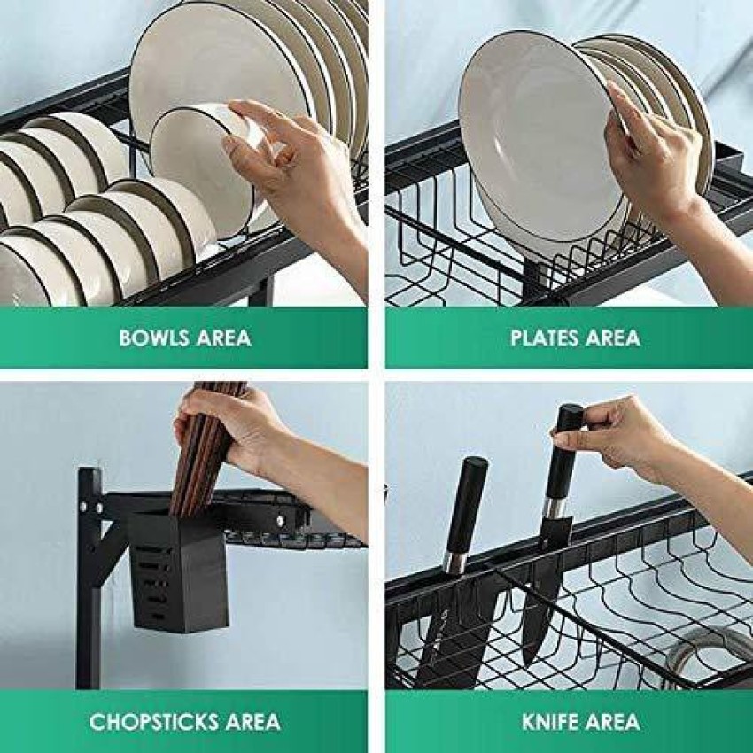 Kitchen Dish And Bowl Drying Rack, 2-Layer Foldable And No Installation  Support, Dish Drainer, Over Sink Dish Drying Rack, Adjustable Dish Drying  Rack, Used For Storing Plates, Baking Trays, Cutlery And Chopsticks