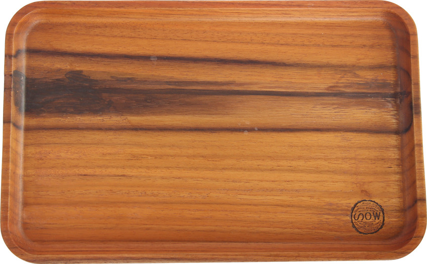 Flat wooden outlet tray