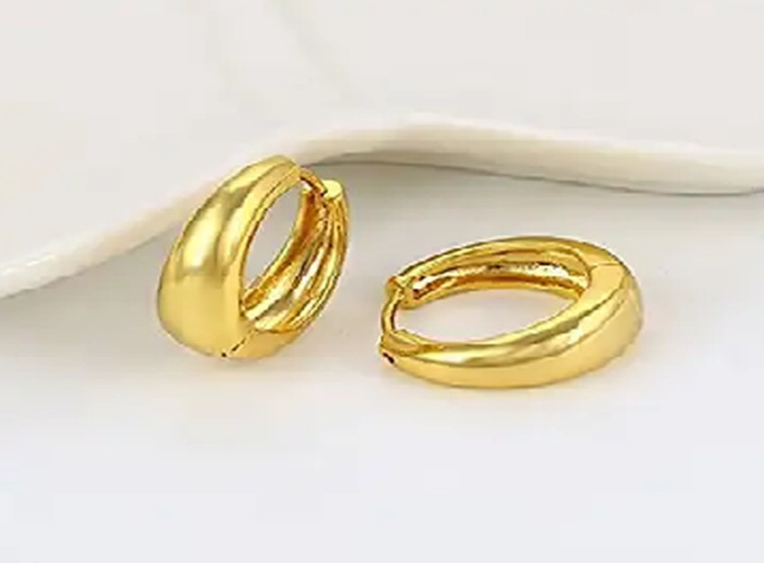 Adore Jewels Gold Kaju Bali Earrings Metal Hoop Earring