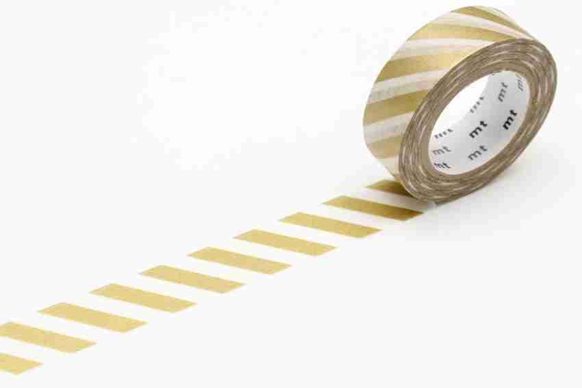 MT Washi Masking Tape Stripe , 15 mm x 10 mtrs Shade - gold 2 , ( Pack Of 1  ) 10 m Masking Tape Price in India - Buy MT Washi Masking Tape Stripe , 15  mm x 10 mtrs Shade - gold 2 , ( Pack Of 1 ) 10 m Masking Tape online at