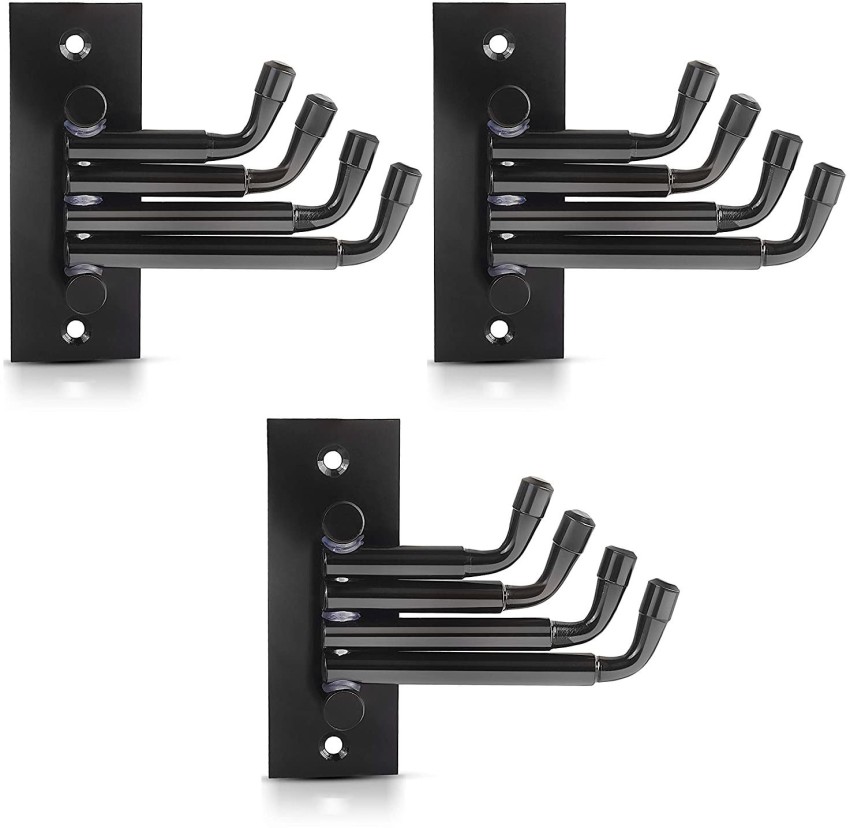 DOCOSS Pack of 3-Stainless Steel Wall Hooks Black 4 Pin Flexible Wall  Hangers /Cloth Hooks Hanger Wall Hook Door Wardrobe Hooks for Hanging Keys, Clothes,Towel Steel Hook Swivel Hook 4 Price in India 