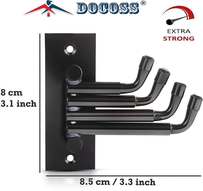 DOCOSS Pack of 3-Stainless Steel Wall Hooks Black 4 Pin Flexible Wall  Hangers /Cloth Hooks Hanger Wall Hook Door Wardrobe Hooks for Hanging Keys, Clothes,Towel Steel Hook Swivel Hook 4 Price in India 
