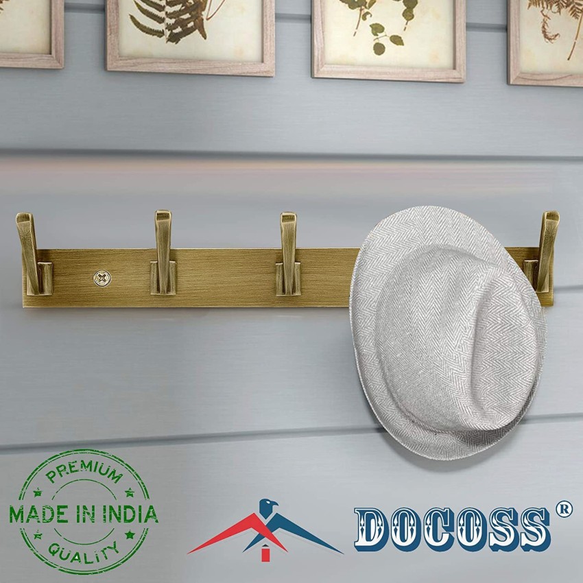 DOCOSS Pack of 2- Antique Brass Wall Hanger 5 Pin Hanging Hooks Clothes  Hanger for Wall Door hanger for Hanging Clothes,Towel Bathroom Accessories  Hook Rail 5 Price in India - Buy DOCOSS
