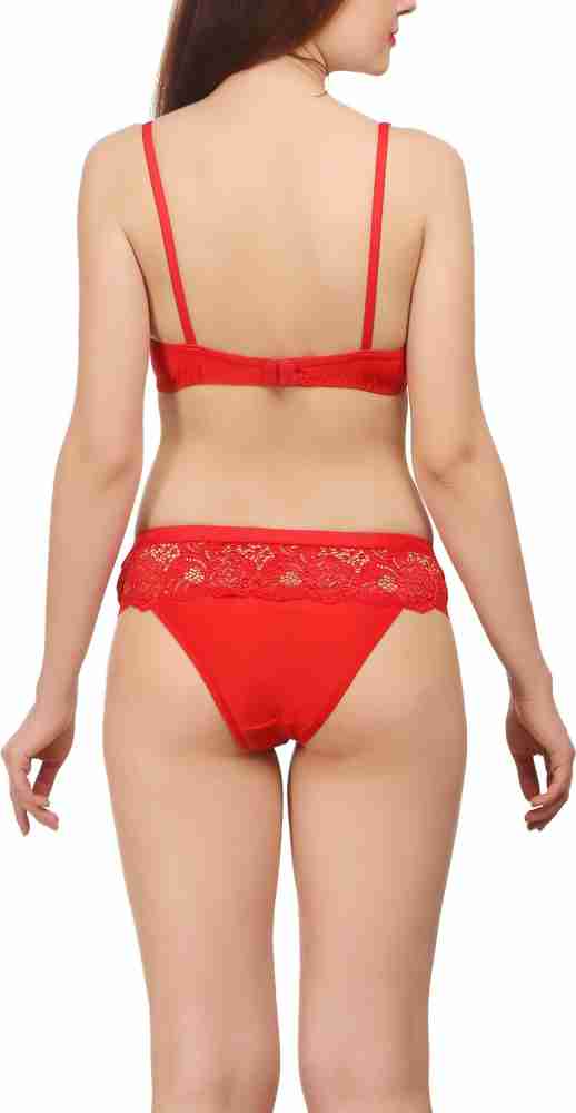 Ladies Lycra Embroidered Red Bra and Panty Set at Rs 250/set in Lucknow