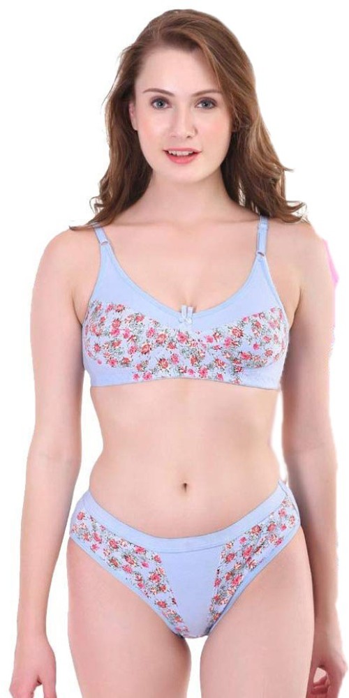 Buy Comffyz Floral Print Bra Panty Set For Women Pack of 2, Bra Panty Set  Combo