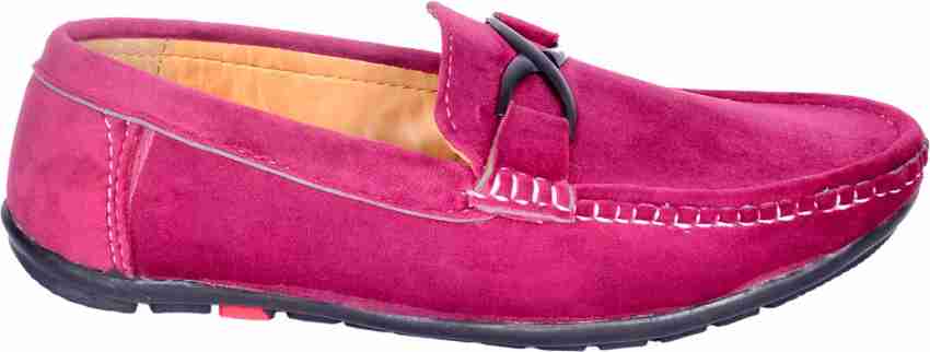 NishaNivi Men Pink Suede Flat Loafers Loafers For Men Buy