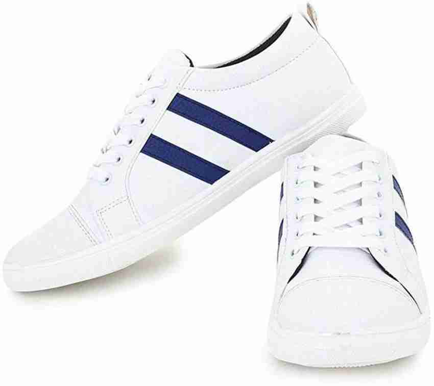 Shoes Crew White Blue Line Canvas Casual Shoes For Men Sneakers For Men Buy Shoes Crew White Blue Line Canvas Casual Shoes For Men Sneakers For Men Online at Best Price