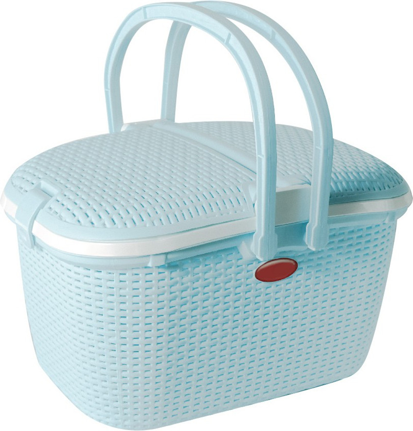 Set Of 2 Carry Handle 26l Plastic Laundry Baskets