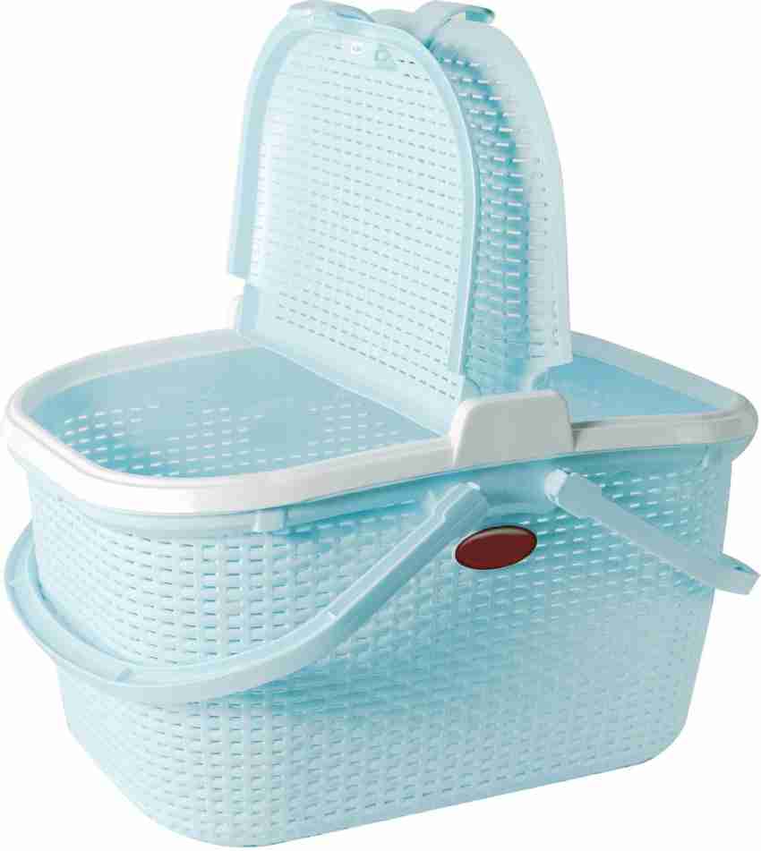 GALOOF Plastic Multi Utility Picnic Basket Cloth Storage Shopping