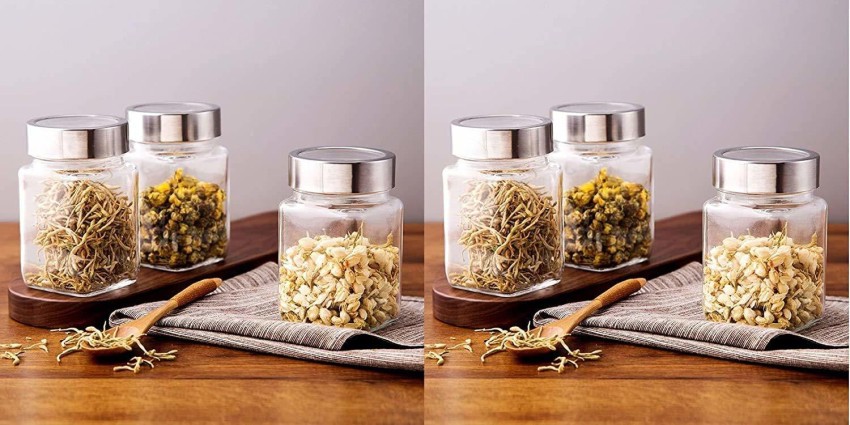 Buy Yera Glass Jar/Container With Golden Metal Lid - Dishwasher