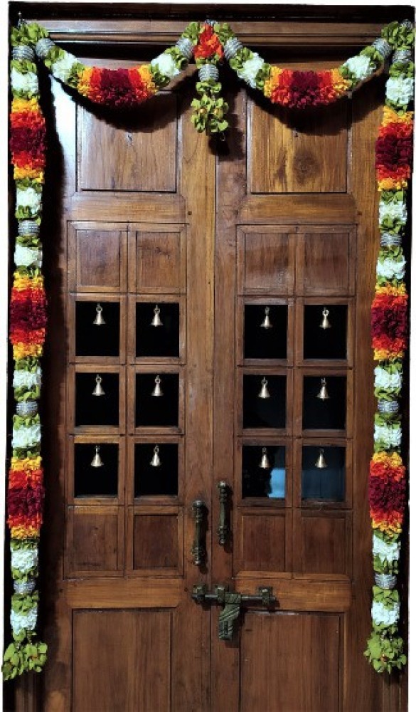 2 doors - 3.5 feet Marigold Flower Decor -Housewarming | BookTheParty.in