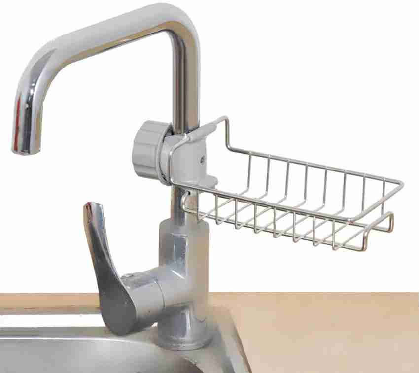 Kitchen Sink Caddy Organizer Over Faucet Sponge Holder, Stainless Steel  Heavy Duty Thickening Hanging Faucet Drain Rack 