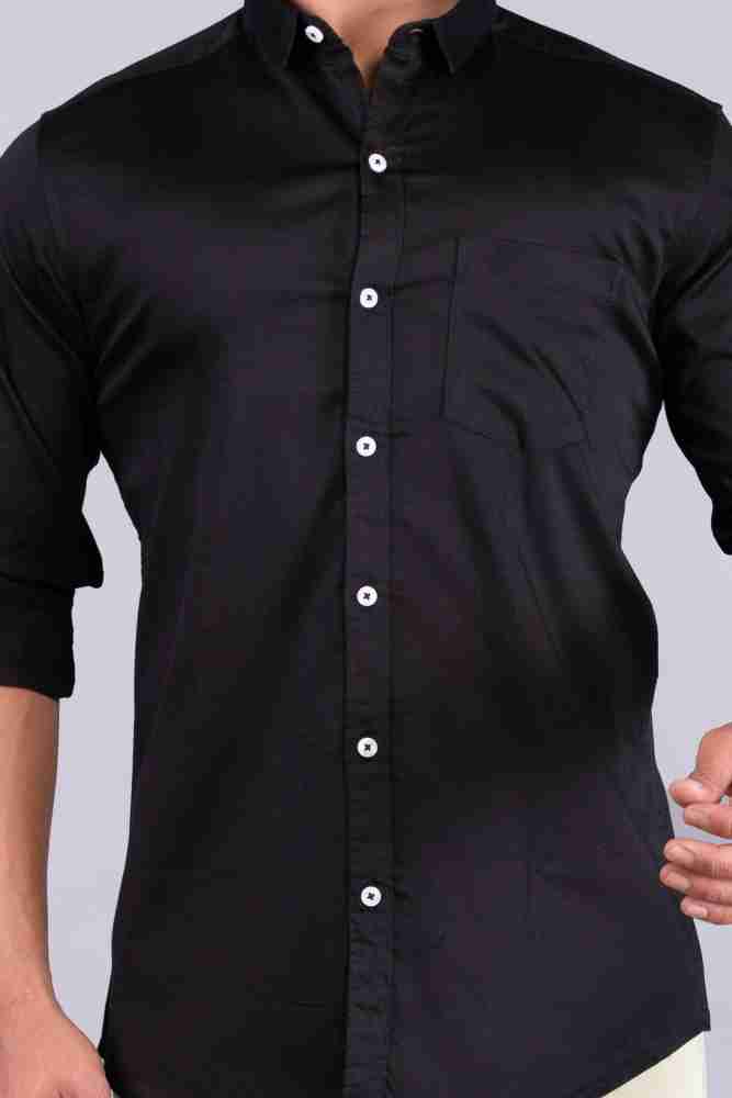 RIG ANTHONY Men Solid Casual Black Shirt Buy RIG ANTHONY Men