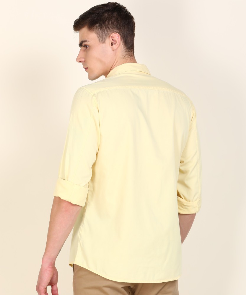 Mustard yellow clearance shirt outfit men