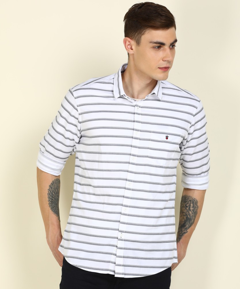 LOUIS PHILIPPE Men Striped Casual White Shirt - Buy LOUIS PHILIPPE Men  Striped Casual White Shirt Online at Best Prices in India