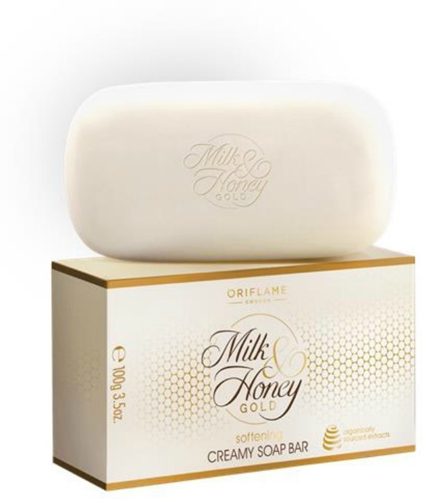 Oriflame Sweden Milk Honey Gold softening creamy Soap Bar pack of 4 400g