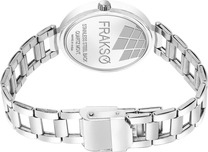 FRAKSO Awesome Blue Dial Silver Stainless Steel Gap Chain Watch