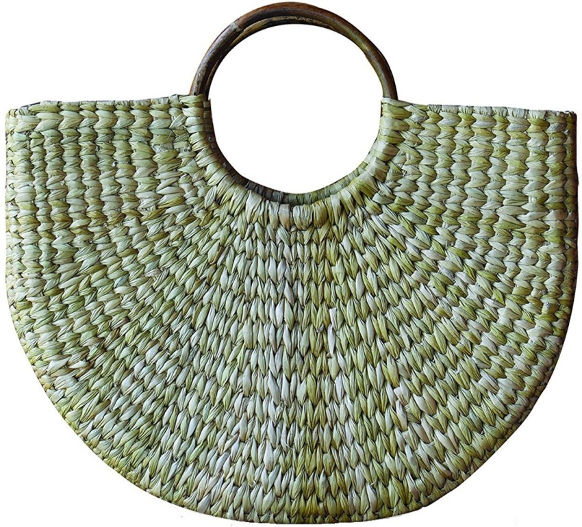 ENTIRE Kauna straw bag basket with round handles Women's trendy