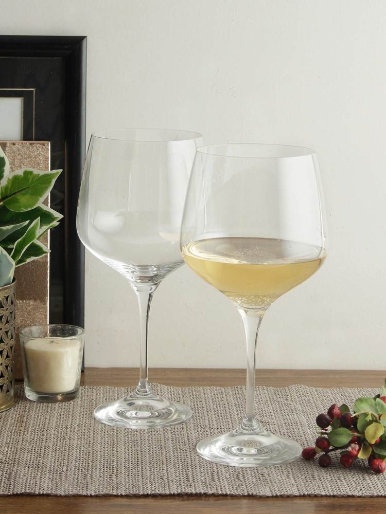 BINZO (Pack of 6) Big Burgundy 100% Crystal Wine Glass, Giant Size