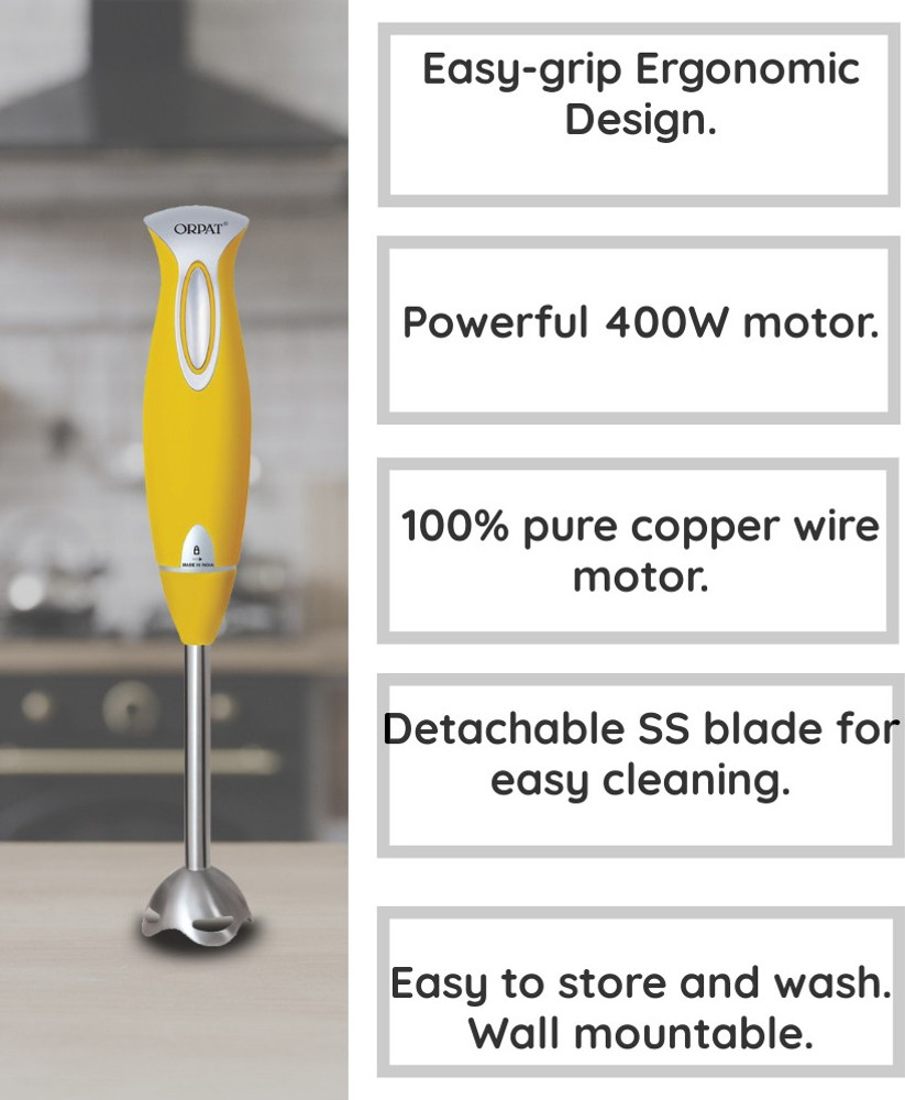 ORPAT 400 W Yellow Hand Blender Price in India Buy ORPAT 400 W Yellow Hand Blender Online at Flipkart