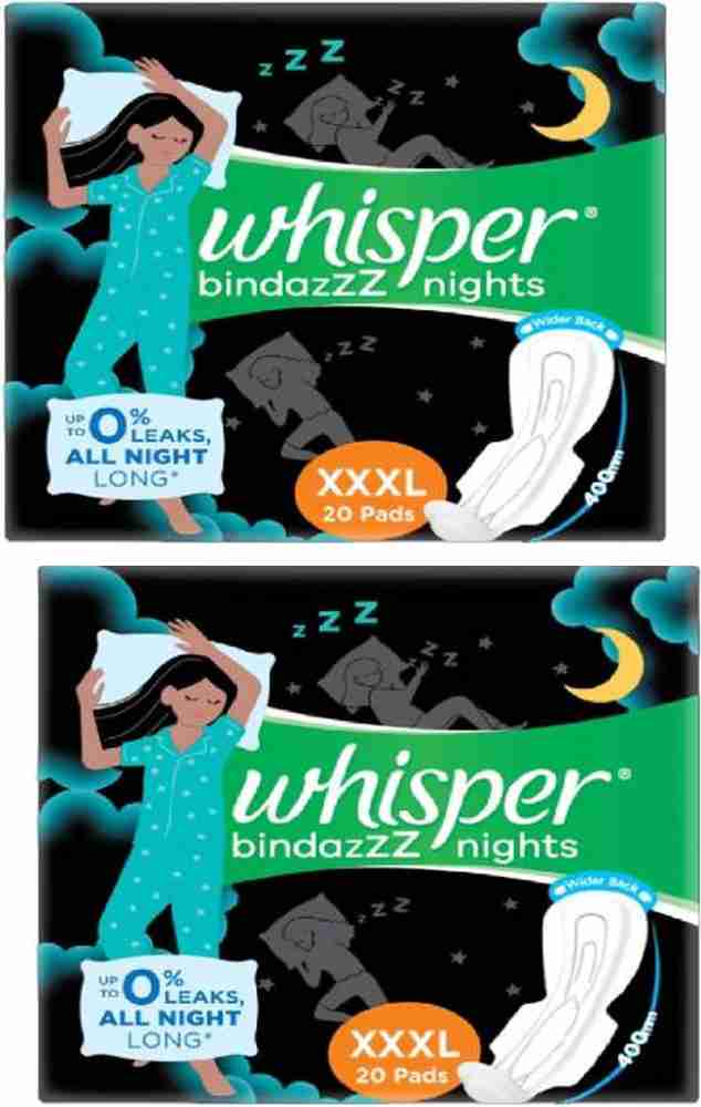 Whisper Bindaz Night XXXL ( 20 +20 )Pads ) Sanitary Pad Sanitary