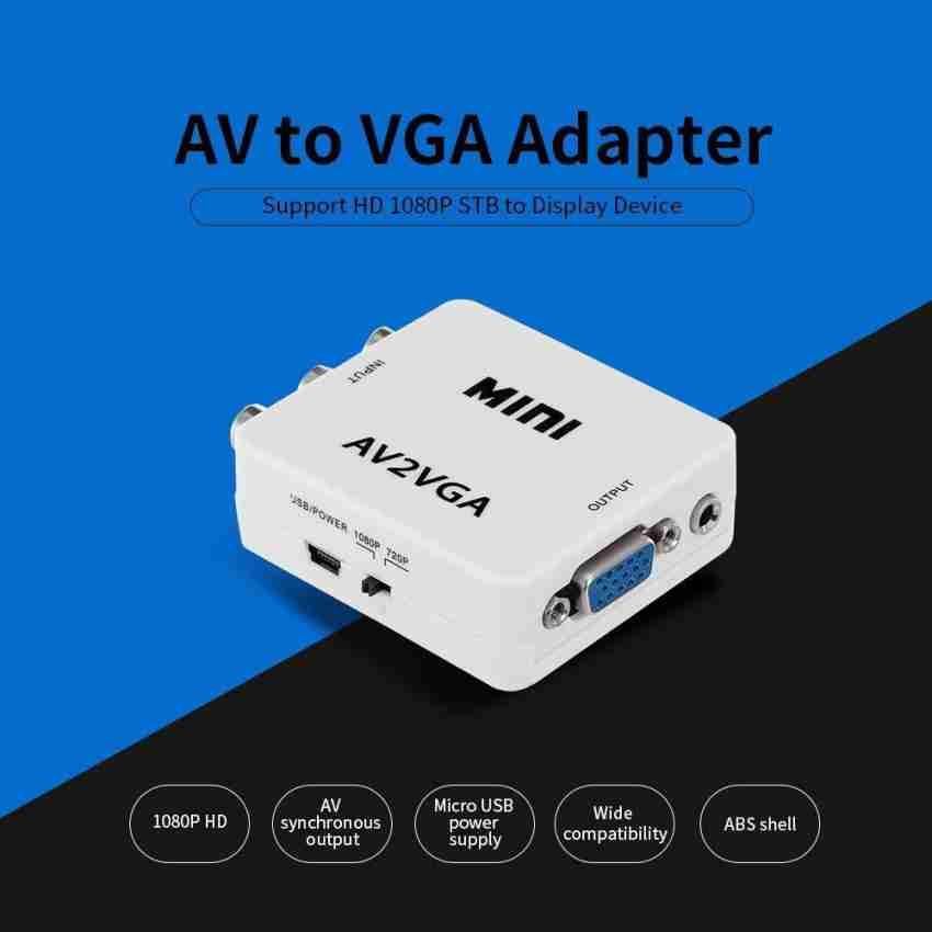 Mini VGA A AV Conversor Adaptador Adaptador HD 1080P VGA2AV RCA