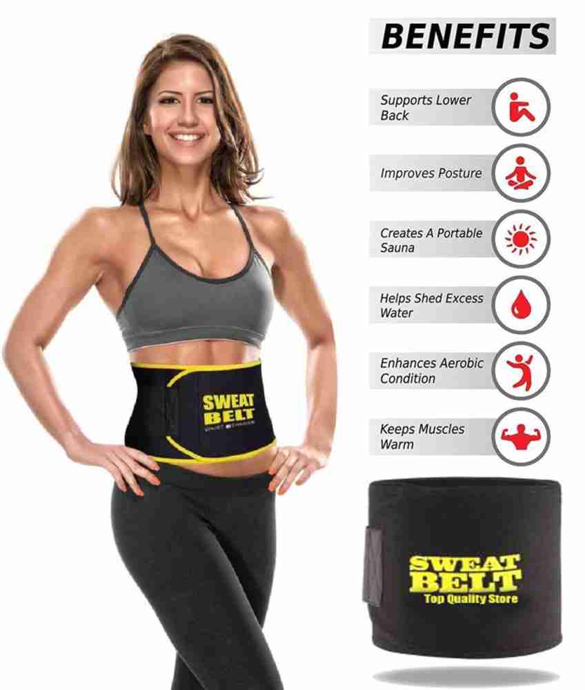 Top Quality Store Sweat slim belt original Waist Trimmer Fat Burner Belly  Tummy Yoga Wrap Black Exercise Body Slim look Belt Free Size Slimming Belt  Slimming Belt Price in India - Buy