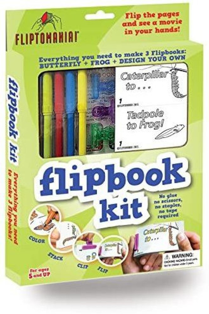 Fliptomania Flipbook Animation Kit Butterfly & Frog 