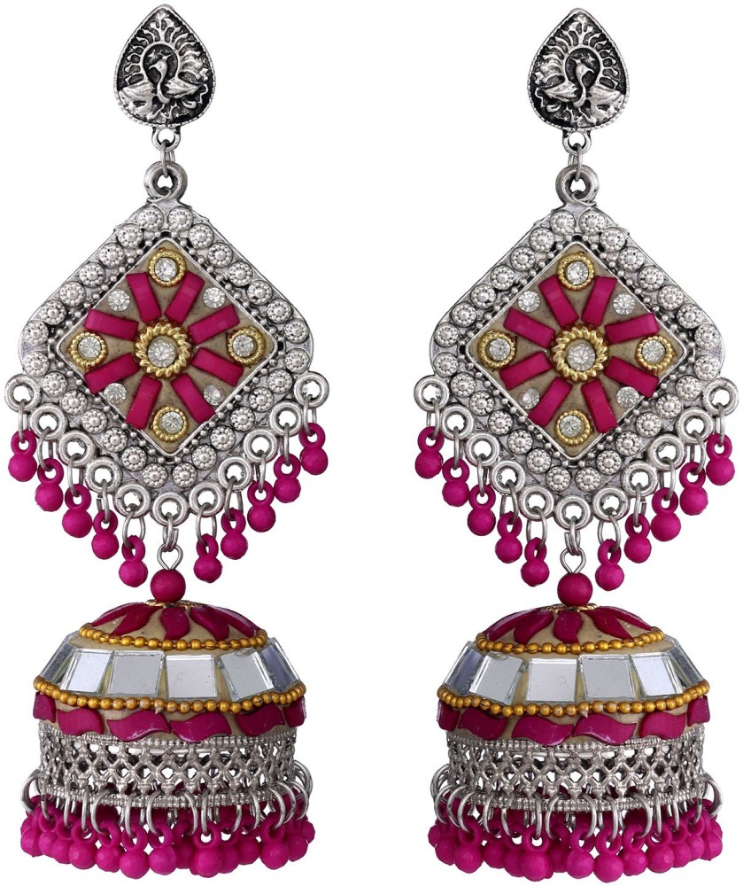 Flipkartcom  Buy Fashion Fusion Big SIze Mirror Stone Party Wear Jhumka  Alloy Jhumki Earring Online at Best Prices in India