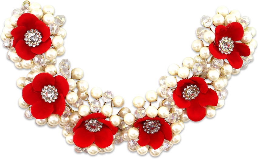 VAGHBHATT 6 Flower crystal moti Party Bridal Fancy Hair Clip Headband Hair Accessories Tiara for Women and Girls 3Line Flower Hair Chain Price in India Buy VAGHBHATT 6 Flower crystal moti