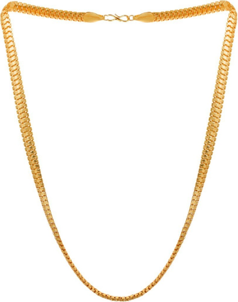 Gold Nera Real Gold looking Light Weight Gold Plated Chain for Men, 22 Inch  : : Jewellery