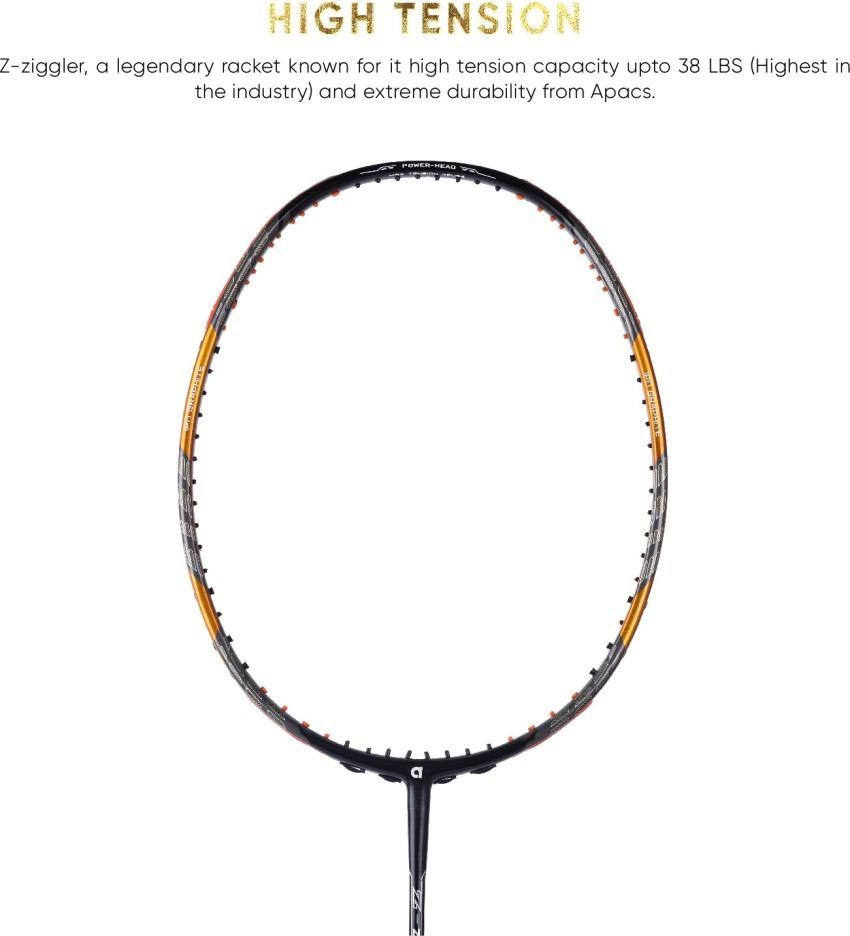 apacs Z-Ziggler Limited Edition (38 LBS) Black, Gold Unstrung Badminton Racquet - Buy apacs Z-Ziggler Limited Edition (38 LBS) Black, Gold Unstrung Badminton Racquet Online at Best Prices in India