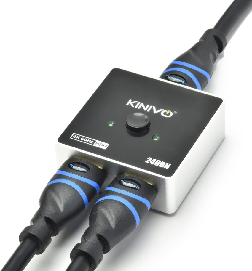 Kinivo Premium 4K HDMI Switch/Splitter HDMI Switcher - Supports 4K @ 60Hz,  3D, Full HD and Ultra HD (240BN - 2 Port) Media Streaming Device - Kinivo 